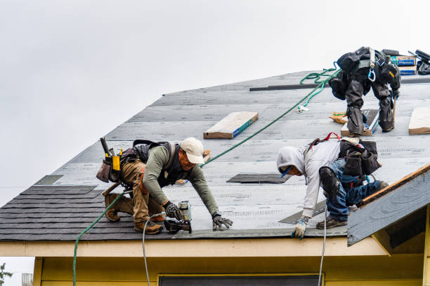 Professional Emergency Roof Repair technician working in Fall Creek, WI